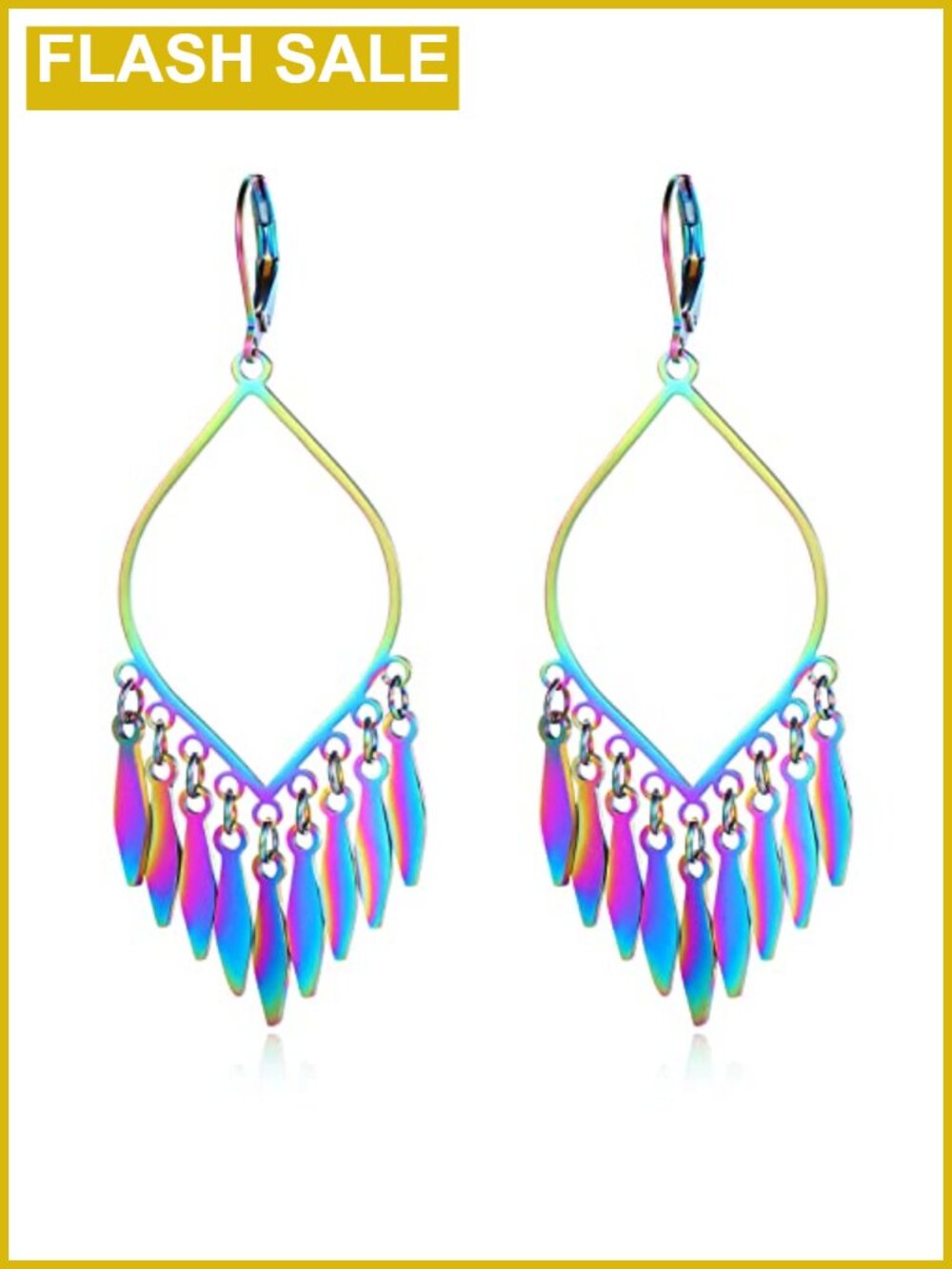 Women's Stainless Steel Chandelier Dangle Earrings Lever Back